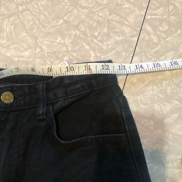 womens black destroyed ripped jeans wide leg boyfriend jeans size medium 6 - Picture 4 of 8